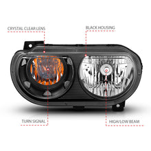 Load image into Gallery viewer, Anzo USA 121526 Crystal Headlight Set Fits 08-14 Challenger