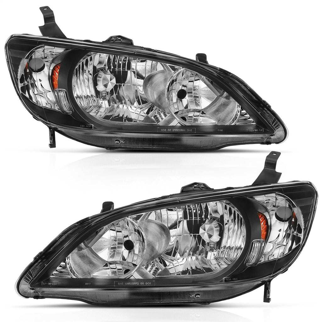 Anzo USA 121535 Crystal Headlight Set Fits 04-05 Civic