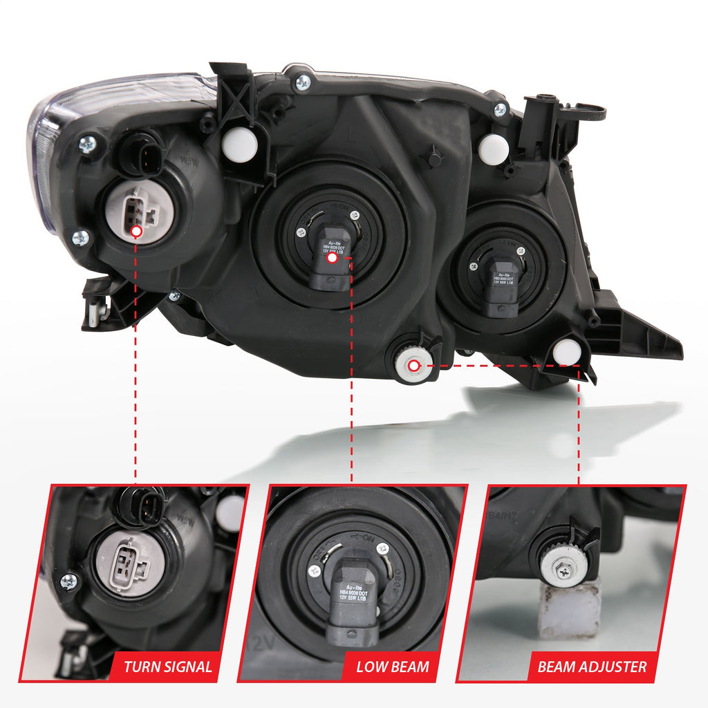 Anzo USA 121541 Crystal Headlight Set Fits 09-10 Corolla
