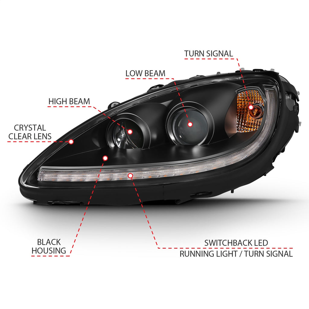 Anzo USA 121553 Projector Headlight Set w/Halo Fits 05-13 Corvette