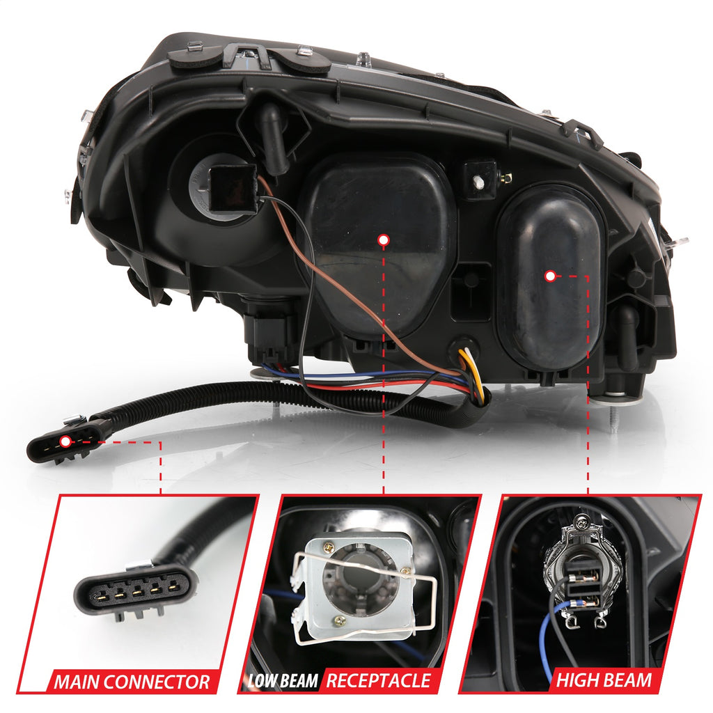 Anzo USA 121553 Projector Headlight Set w/Halo Fits 05-13 Corvette