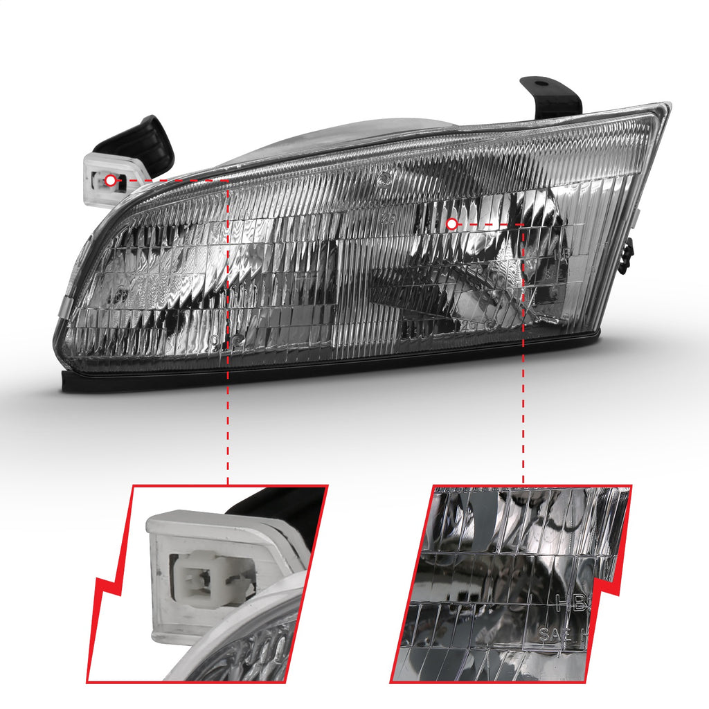 Anzo USA 121555 Crystal Headlight Set Fits 97-99 Camry
