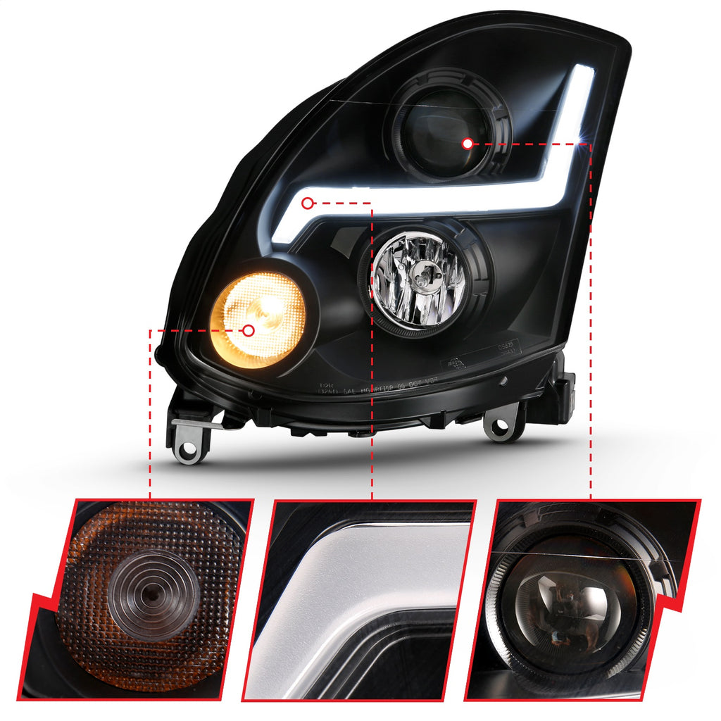 Anzo USA 121557 Projector Headlight Set Fits 03-07 G35