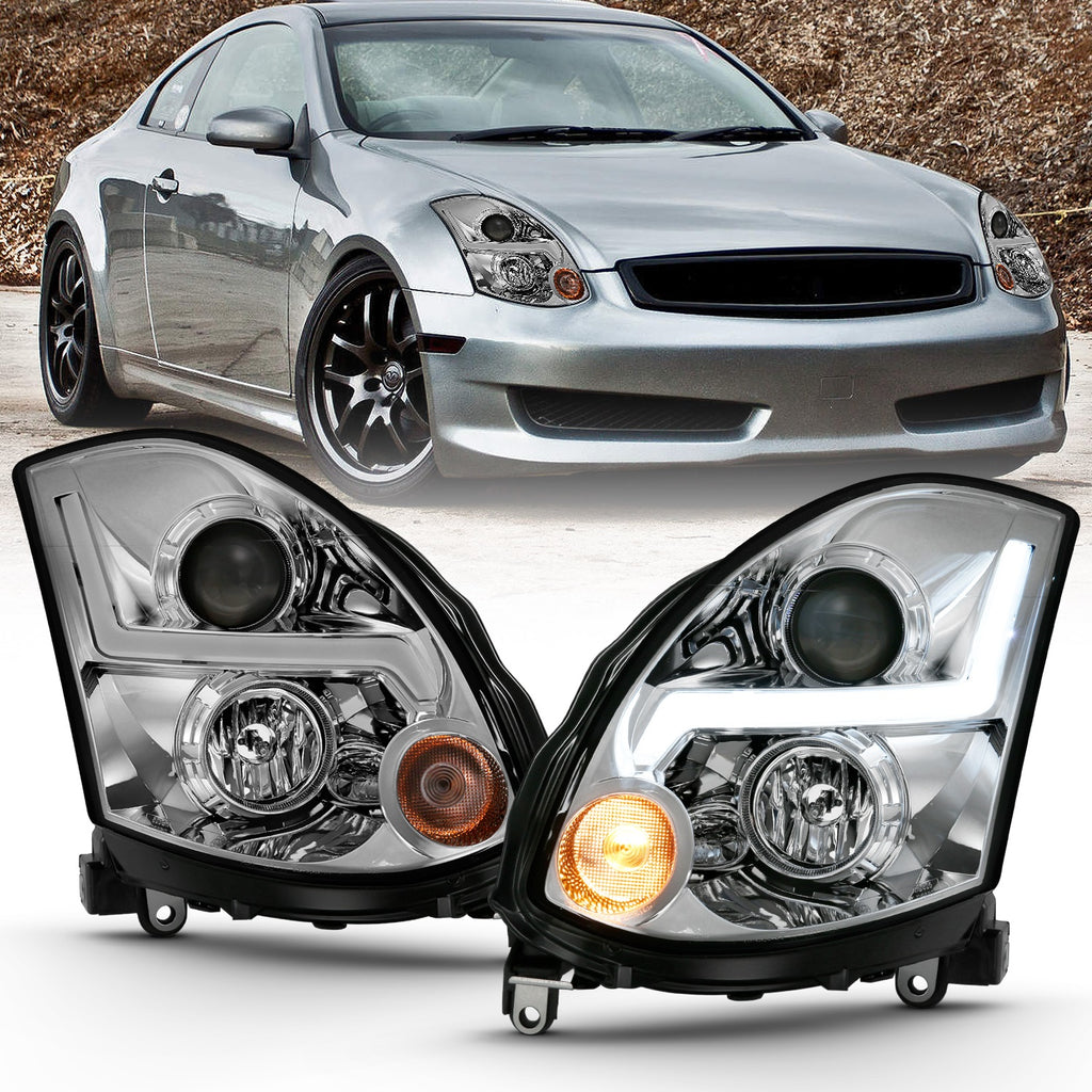 Anzo USA 121558 Projector Headlight Set Fits 03-07 G35