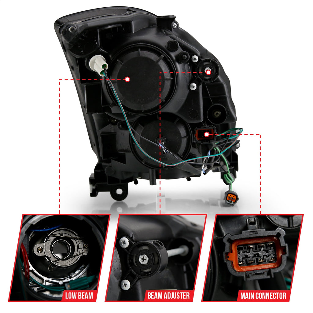 Anzo USA 121558 Projector Headlight Set Fits 03-07 G35