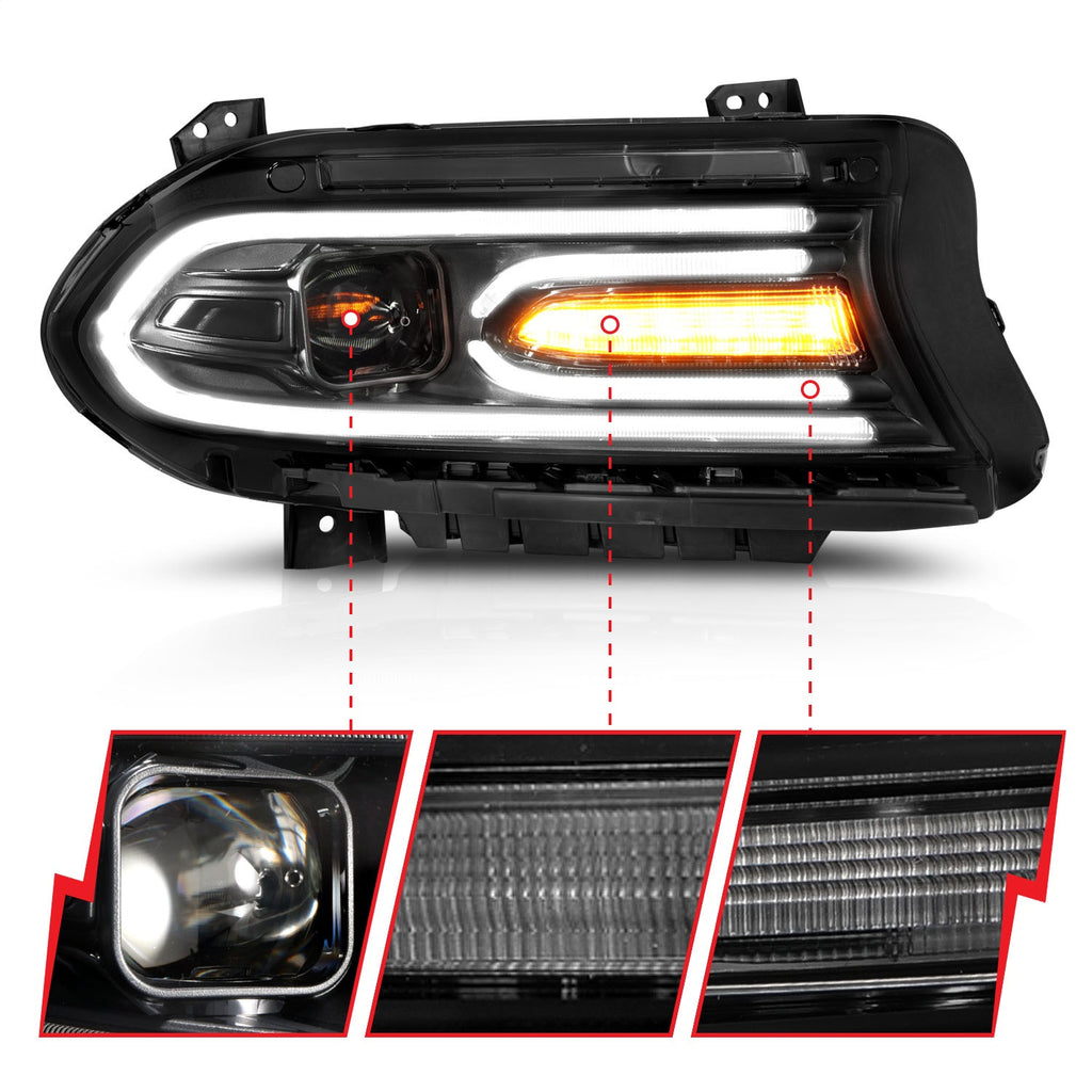 Anzo USA 121559 Projector Headlight Set Fits 15-23 Charger