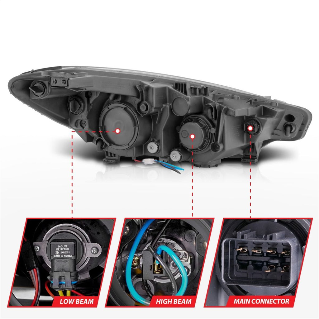 Anzo USA 121560 Projector Headlight Set Fits 14-16 Forte