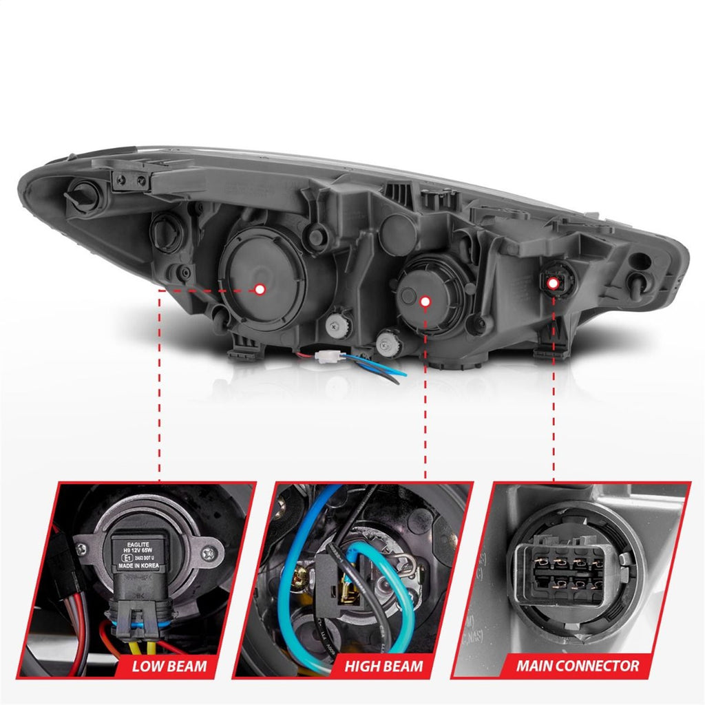 Anzo USA 121562 Projector Headlight Set Fits 14-16 Forte