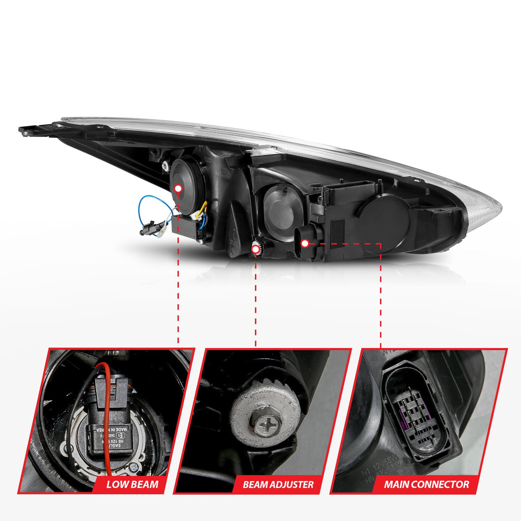 Anzo USA 121565 Projector Headlight Set Fits 15-18 Focus