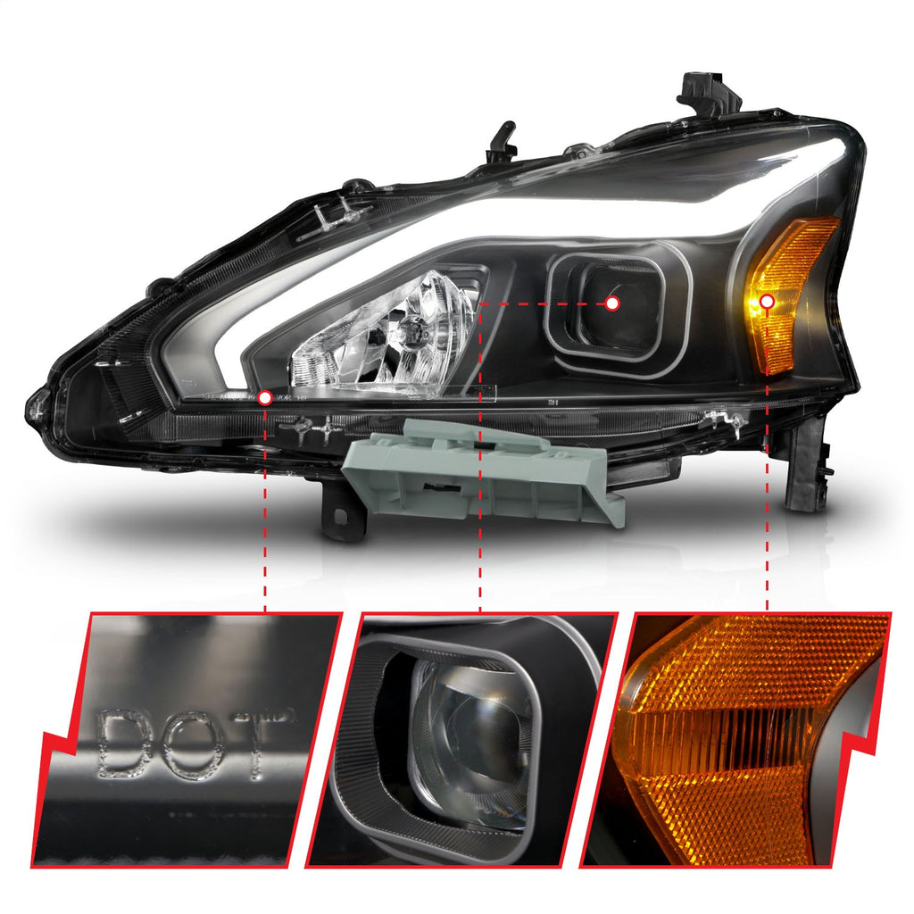 Anzo USA 121569 Projector Headlight Set Fits 13-15 Altima