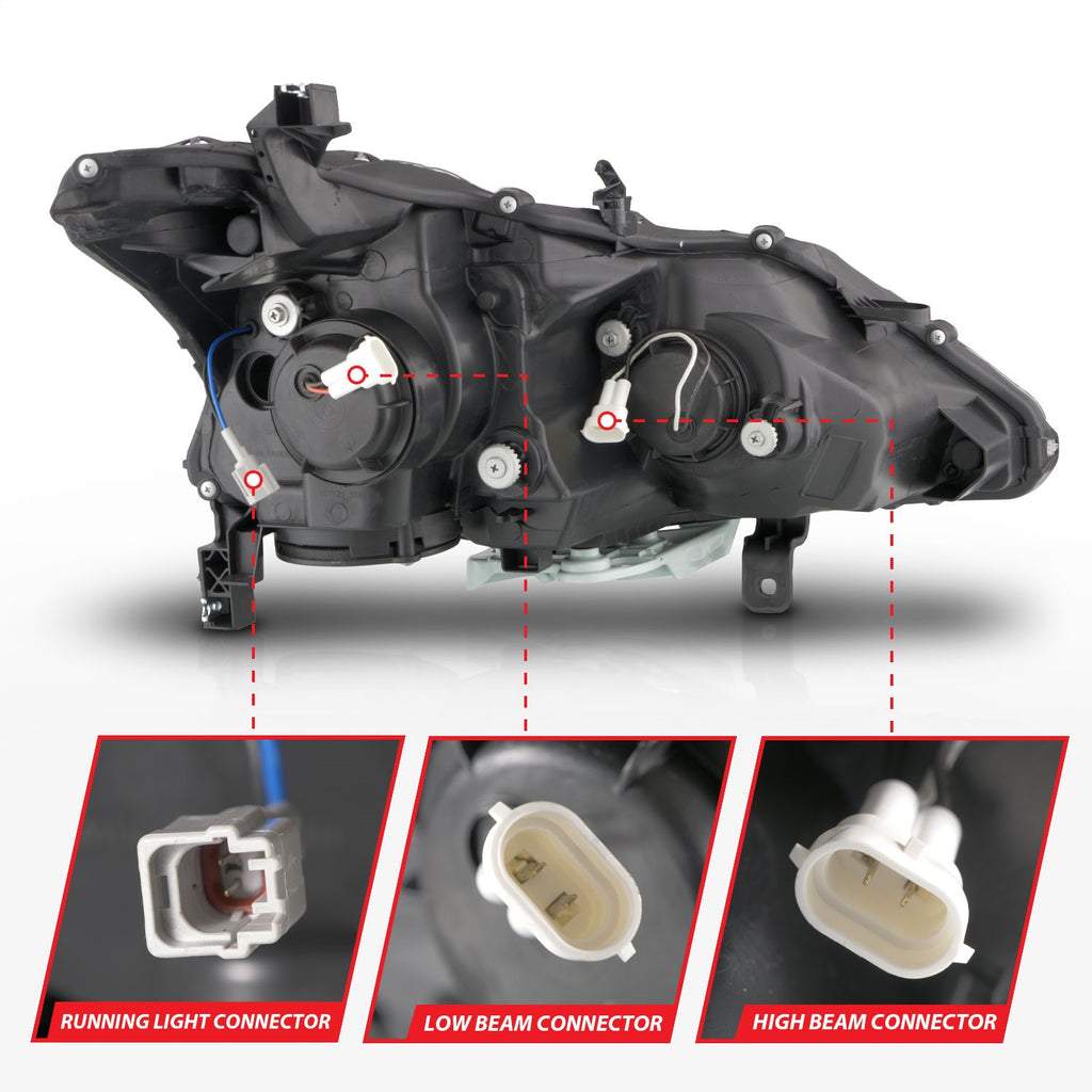 Anzo USA 121569 Projector Headlight Set Fits 13-15 Altima