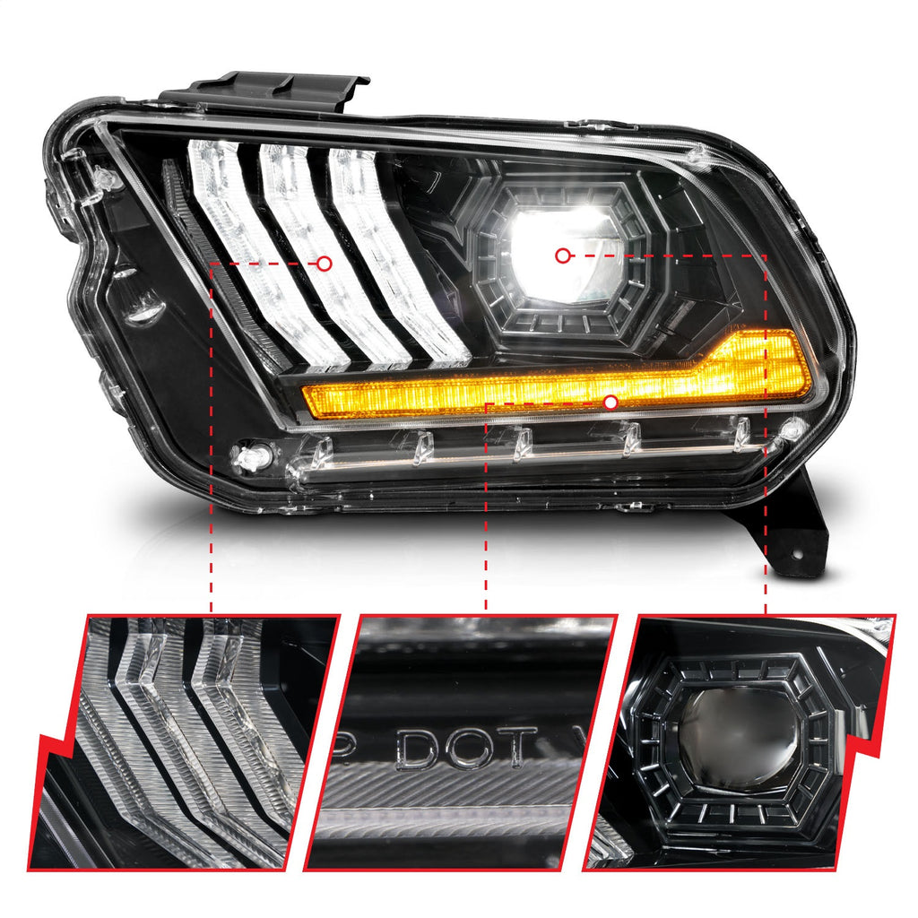Anzo USA 121572 LED Projector Headlight Fits 13-14 Mustang