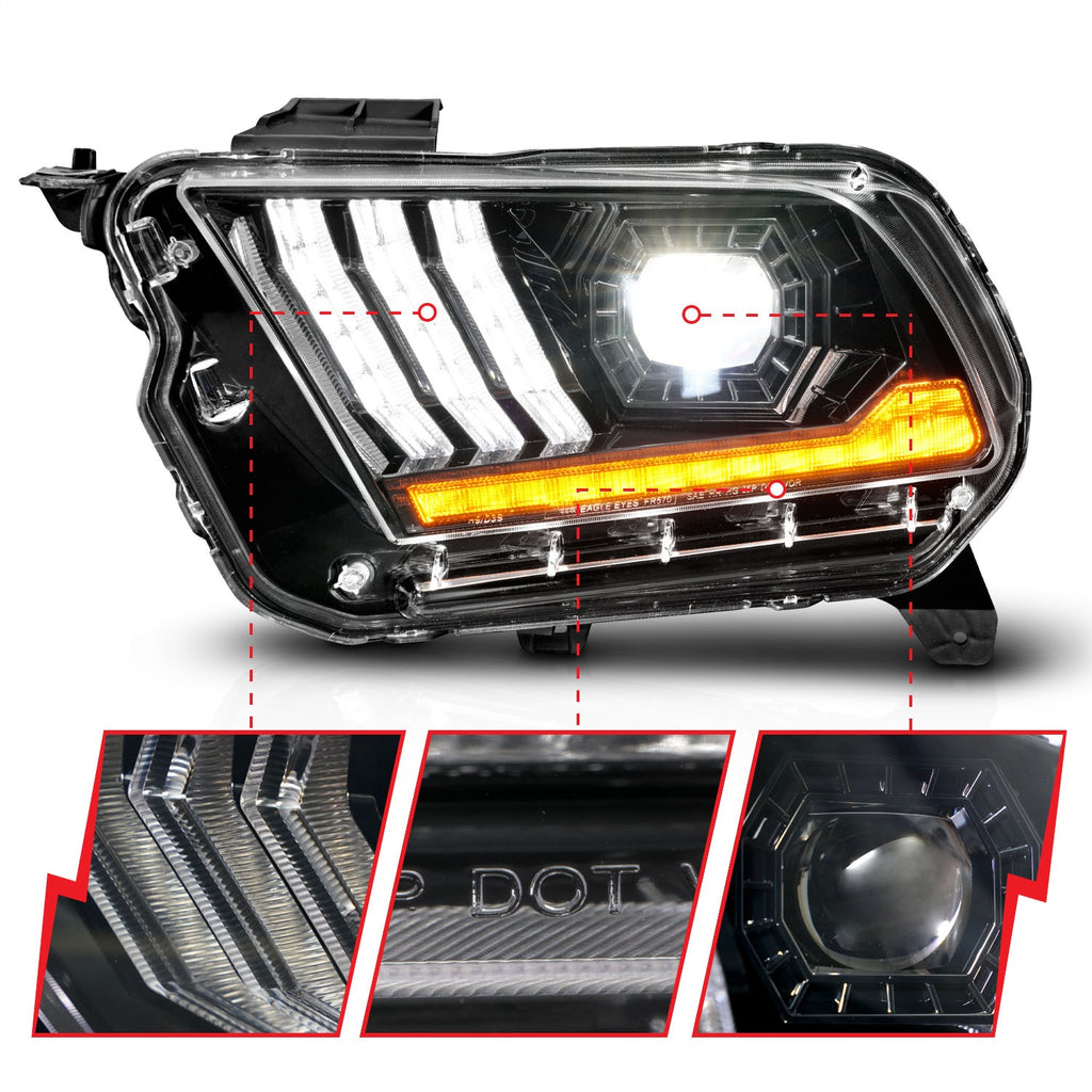 Anzo USA 121577 LED Projector Headlight Fits 10-14 Mustang