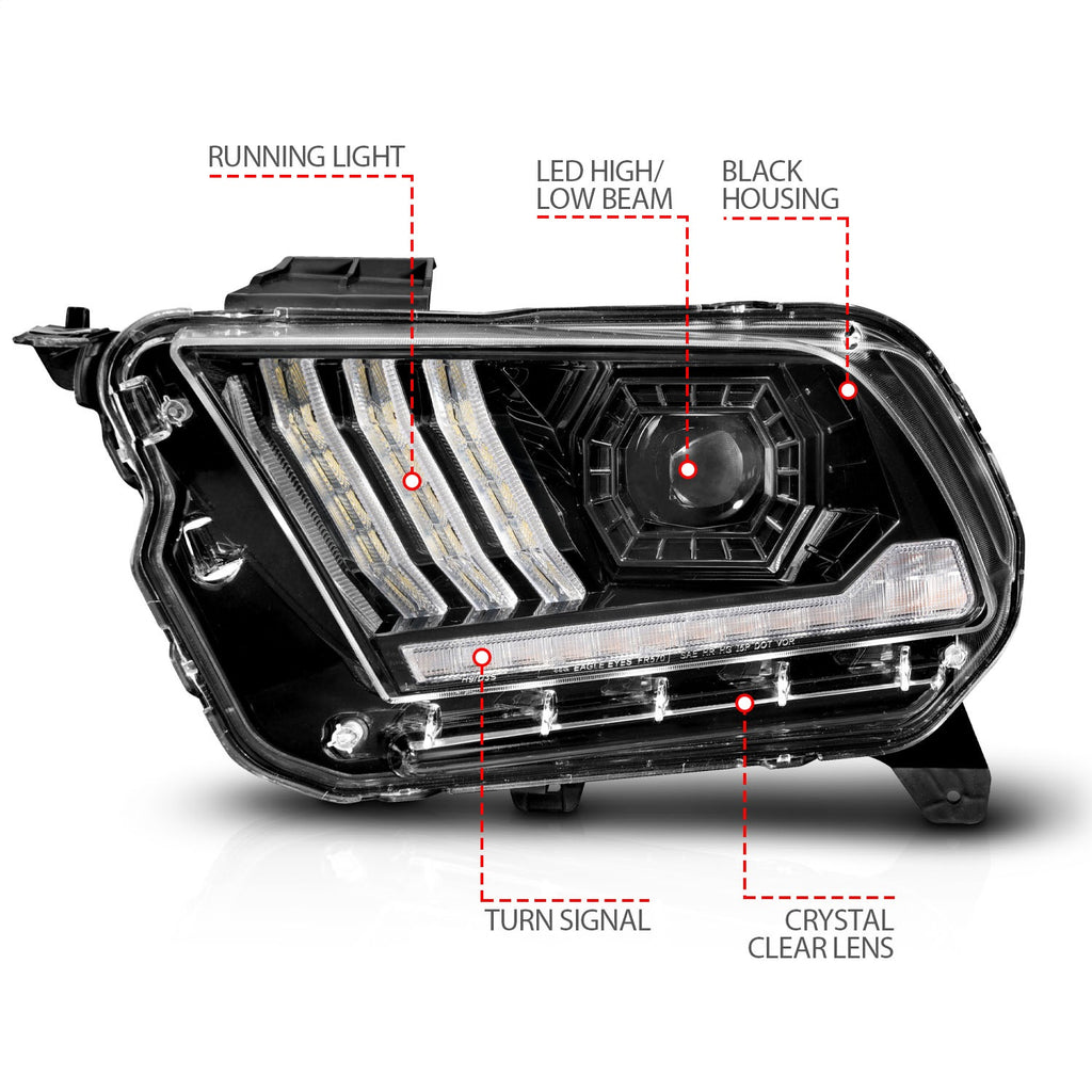 Anzo USA 121577 LED Projector Headlight Fits 10-14 Mustang