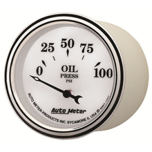 Load image into Gallery viewer, AutoMeter 1227 Old Tyme White II Oil Pressure Gauge