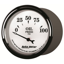 Load image into Gallery viewer, AutoMeter 1227 Old Tyme White II Oil Pressure Gauge