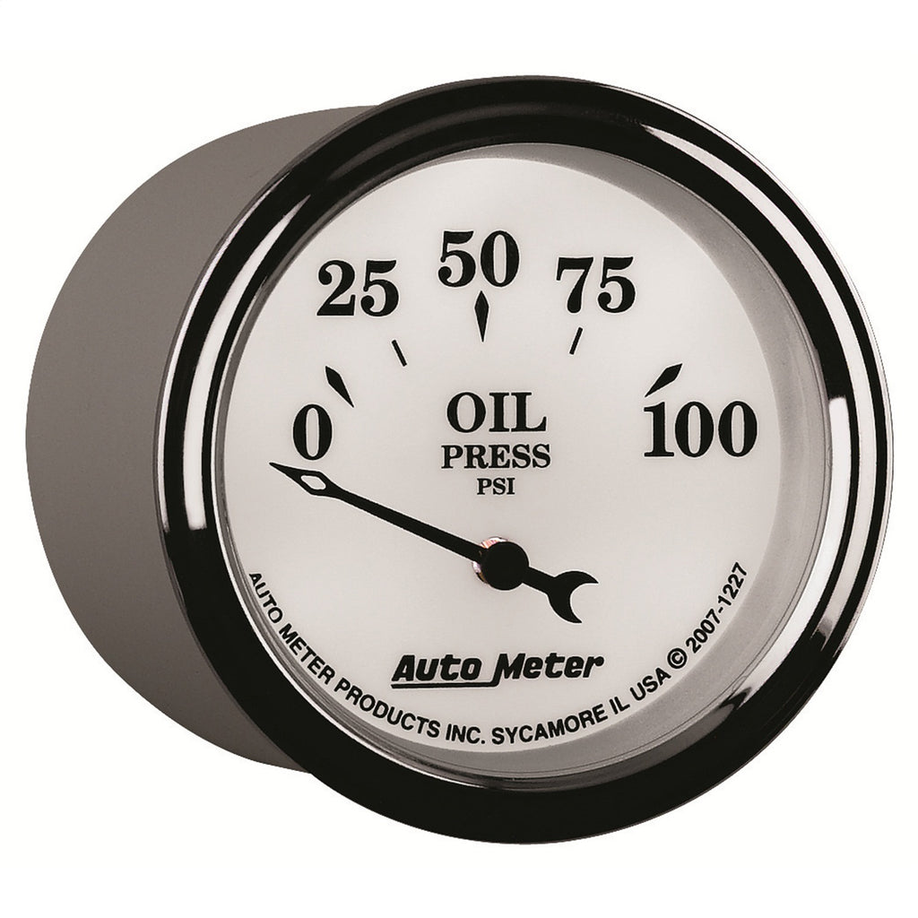 AutoMeter 1227 Old Tyme White II Oil Pressure Gauge