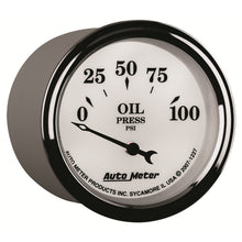 Load image into Gallery viewer, AutoMeter 1227 Old Tyme White II Oil Pressure Gauge