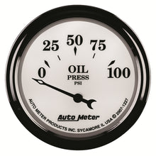 Load image into Gallery viewer, AutoMeter 1227 Old Tyme White II Oil Pressure Gauge