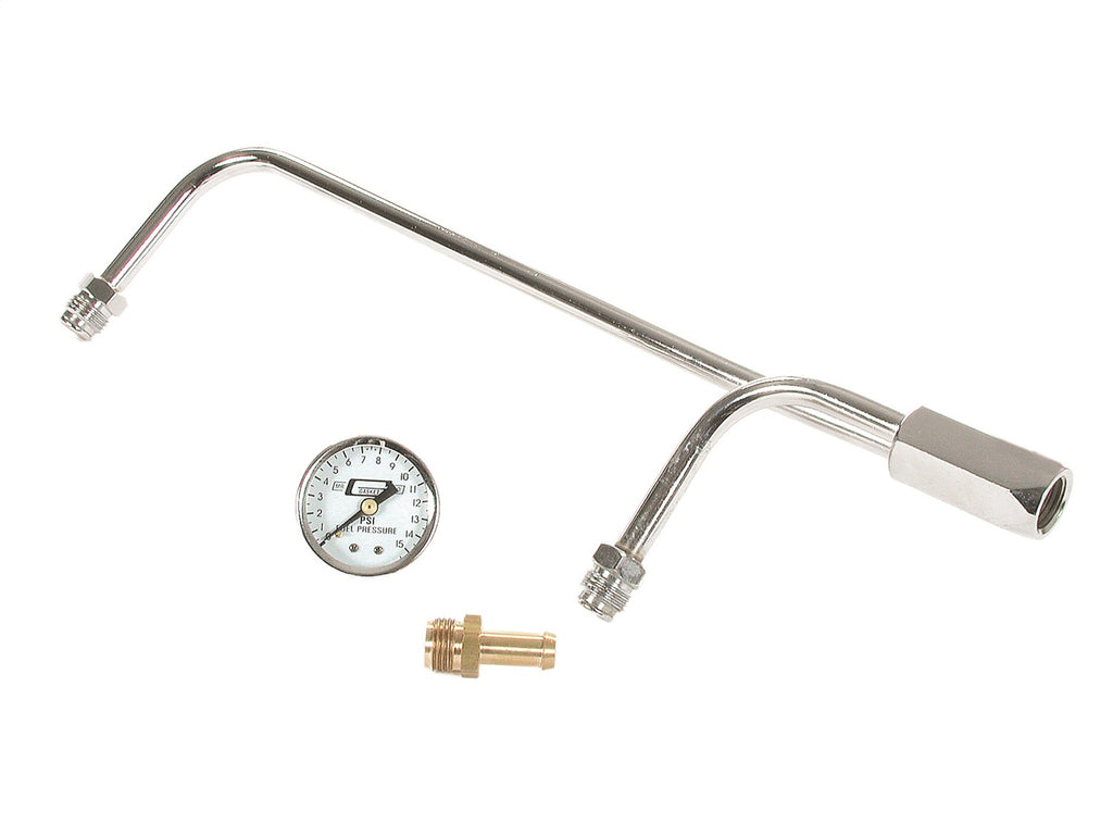 Mr Gasket 1558 Chrome Plated Fuel Lines With Fuel Pressure Gauge