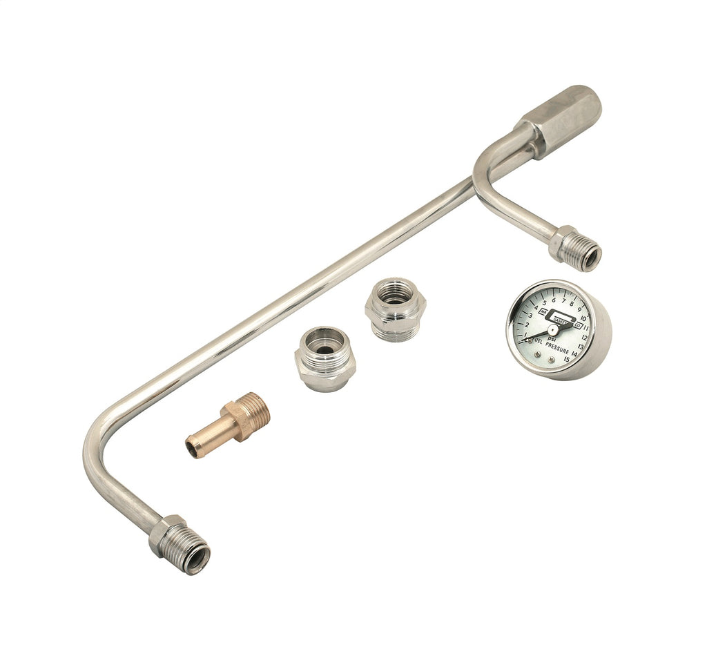 Mr Gasket 1559 Chrome Plated Fuel Lines With Fuel Pressure Gauge