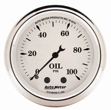 Load image into Gallery viewer, AutoMeter 1621 Old Tyme White Mechanical Oil Pressure Gauge