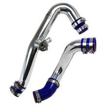 Load image into Gallery viewer, HPS 17-102P Polish Intercooler Charge Pipe Hot and Cold Side w Blue Hoses