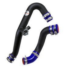 Load image into Gallery viewer, HPS 17-102WB Black Intercooler Charge Pipe Hot and Cold Side w Blue Hoses