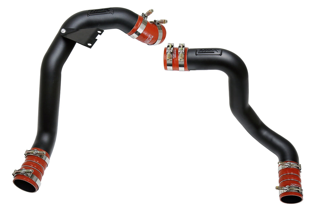 HPS 17-105WB Black Hot Cold Side Charge Pipe w Intercooler Turbo Boots Kit