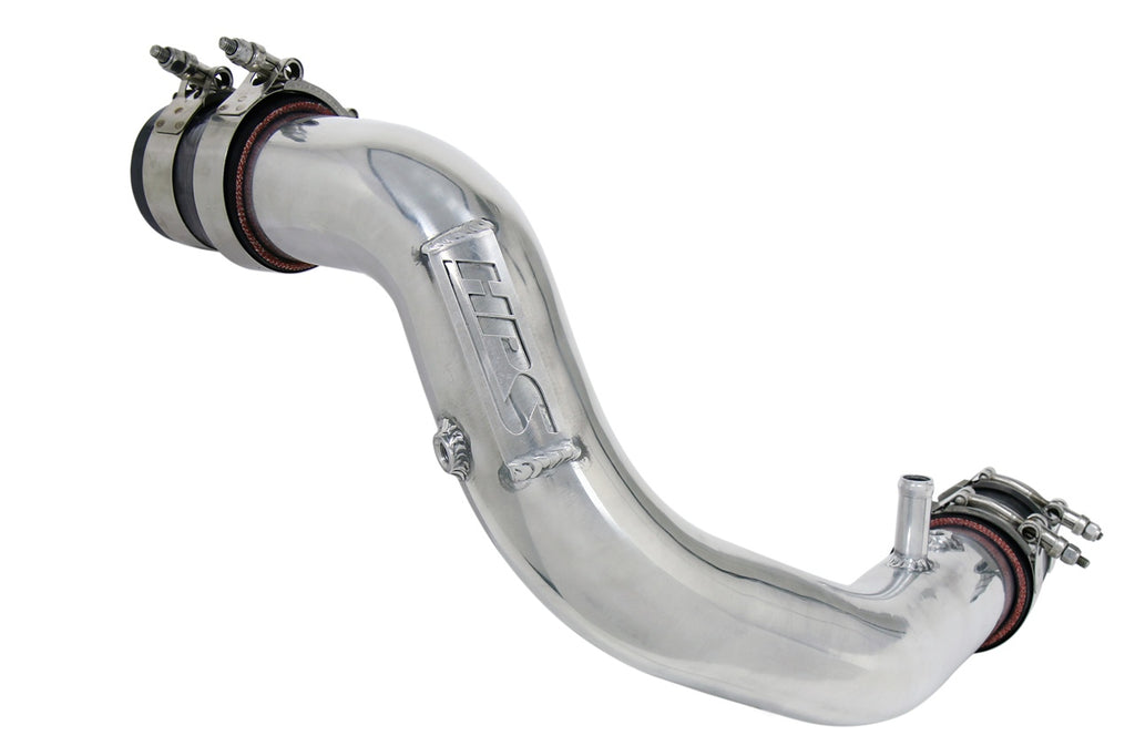 HPS 17-122P Polish Intercooler Charge Pipe w Silicone Boots Hot Side