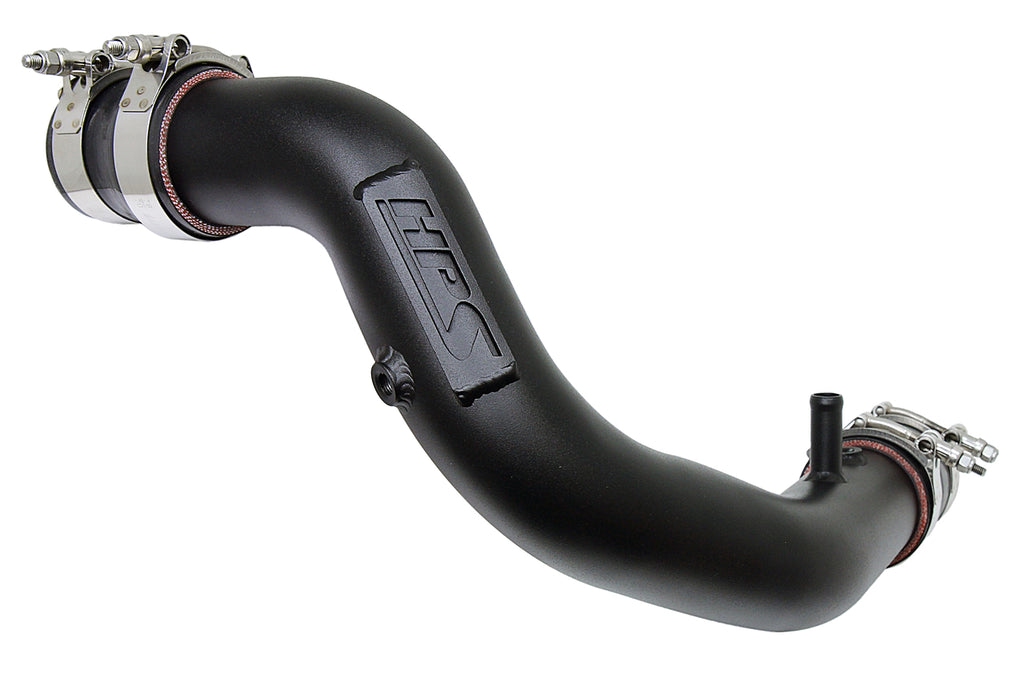 HPS 17-122WB Black Intercooler Charge Pipe w Silicone Boots Hot Side