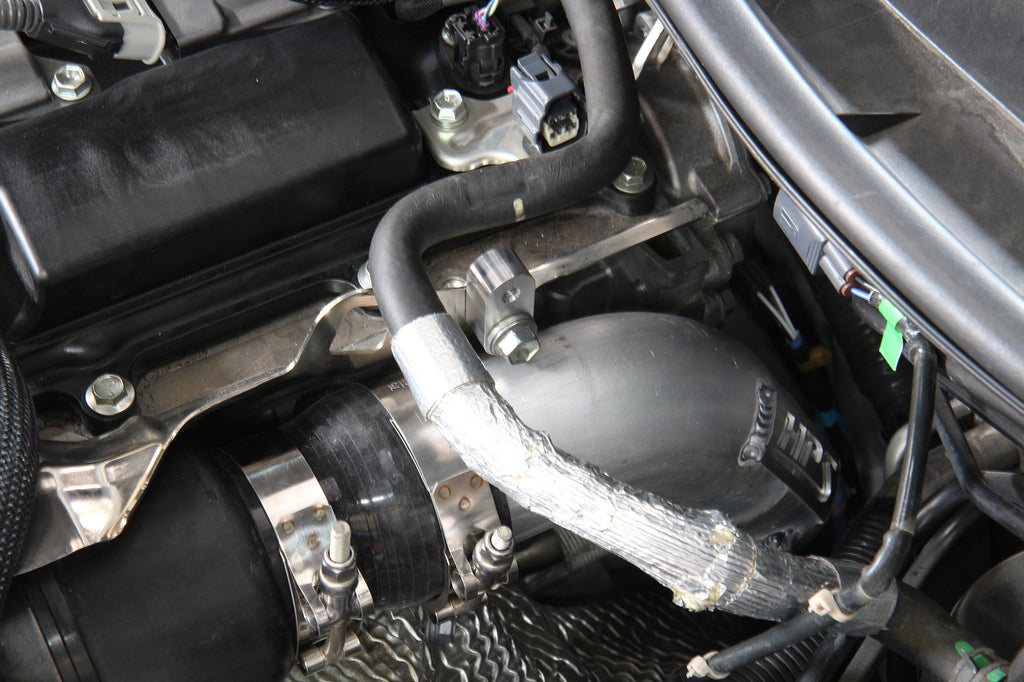 HPS 17-122P Polish Intercooler Charge Pipe w Silicone Boots Hot Side