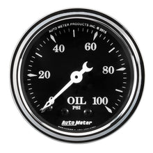 Load image into Gallery viewer, AutoMeter 1721 Old Tyme Black Mechanical Oil Pressure Gauge