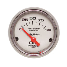 Load image into Gallery viewer, AutoMeter 200758-35 Marine Electric Oil Pressure Gauge