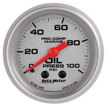 Load image into Gallery viewer, AutoMeter 200790-33 Marine Mechanical Oil Pressure Gauge