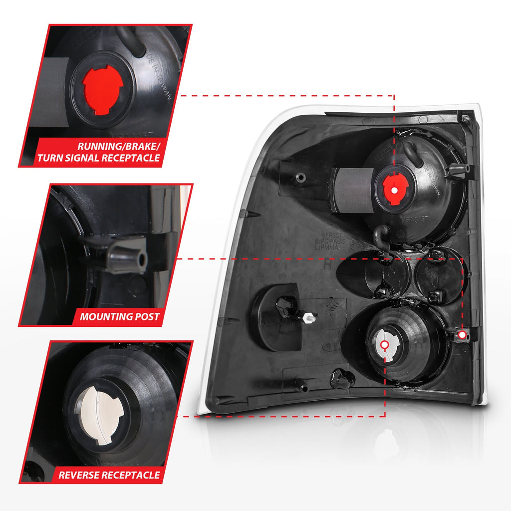 Anzo USA 211081 Tail Light Assembly Fits Explorer Explorer (Stripped Chassis)