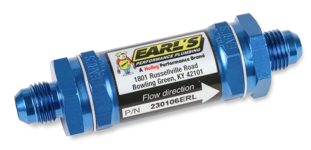 Earls Plumbing 230104ERL Aluminum In-Line Fuel Filter