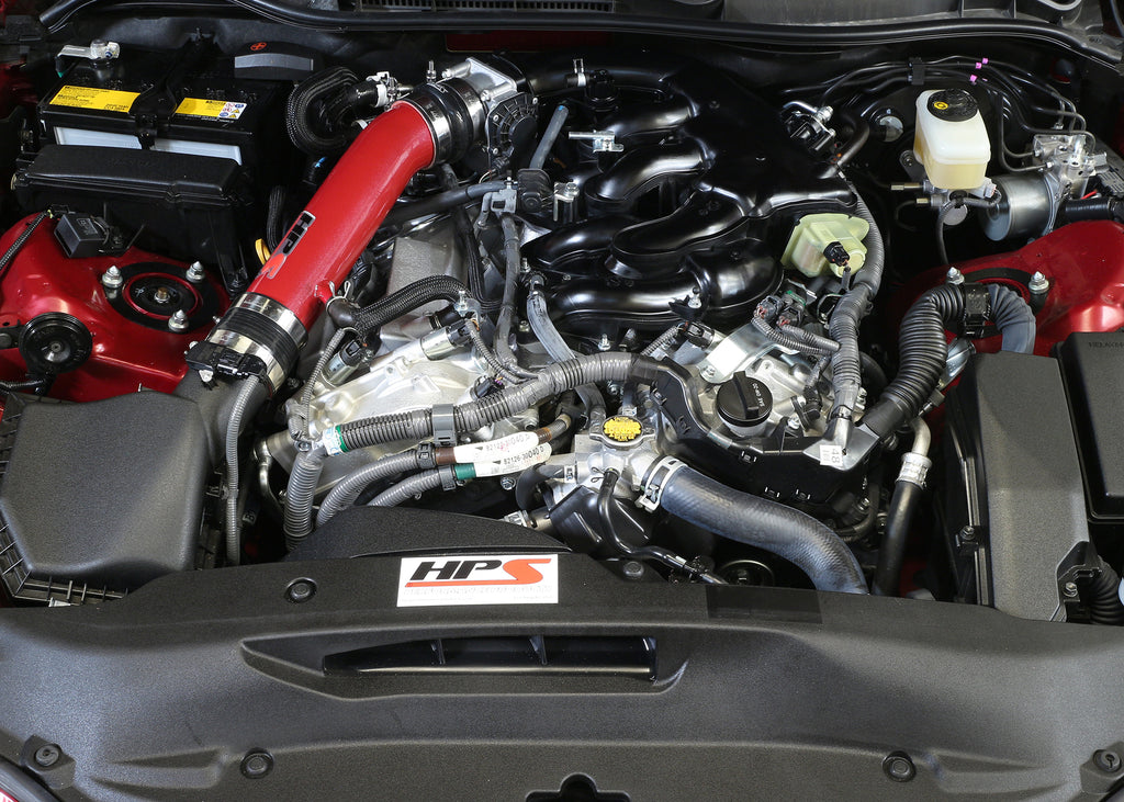 HPS 27-560R Red Shortram Post MAF Air Intake Pipe Cool Short Ram SRI