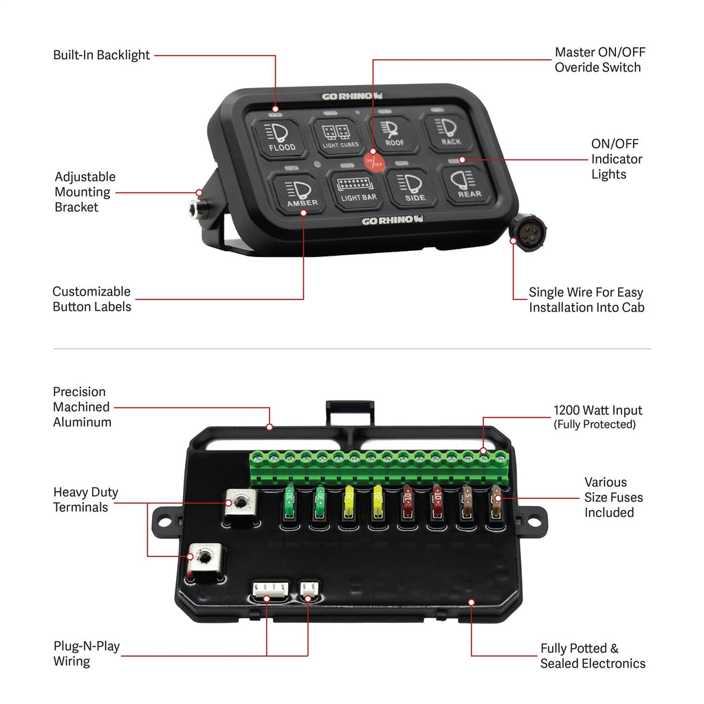 Go Rhino 758CHSCW 8-Channel Light Switch Controller