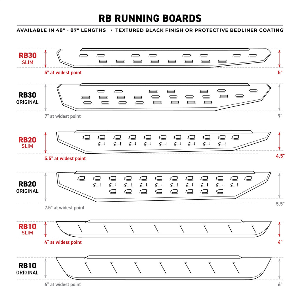 Go Rhino 69450673ST RB20 Slim Line Running Boards w/Mounting Brackets Kit