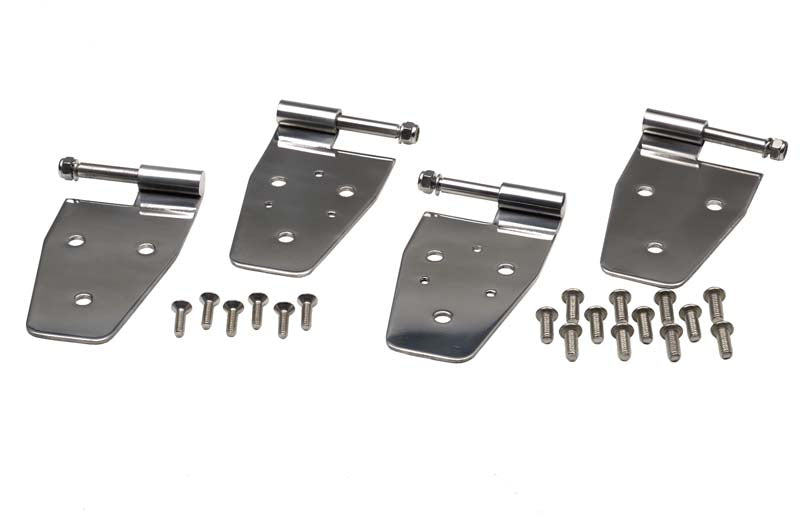 Kentrol 30441 Polished Silver Door Hinge Set 4 Pieces 87-95 Wrangler TJ