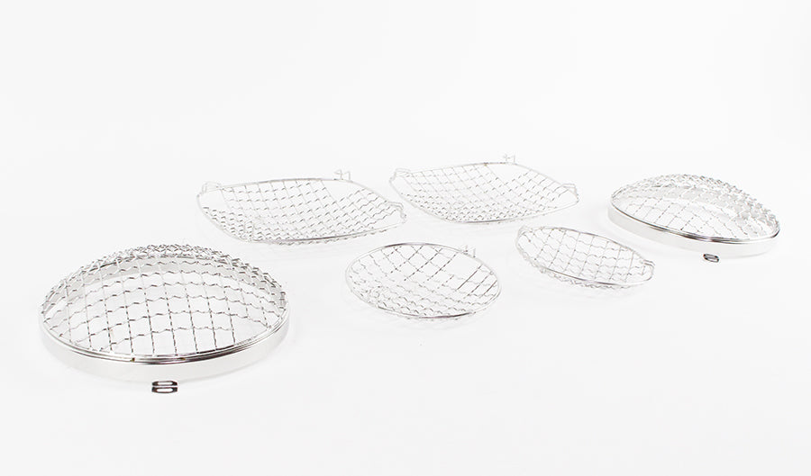 Kentrol 30465 Polished Silver Wire Mesh Guard Set 6 Pieces 76-86 CJ