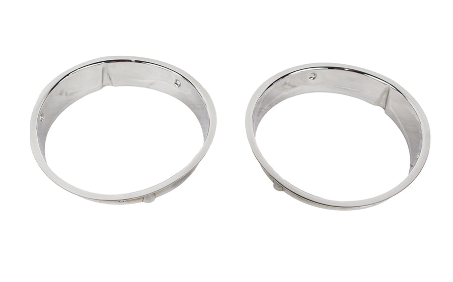 Kentrol 30543 Polished Silver Headlight Bezels Pair 97-06 Wrangler TJ