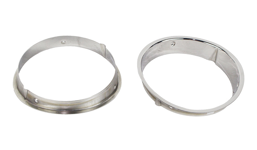 Kentrol 30543 Polished Silver Headlight Bezels Pair 97-06 Wrangler TJ