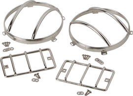 Kentrol 30557 Polished Silver Euro Light Guard Set 4 Pieces 97-06 Wrangler TJ