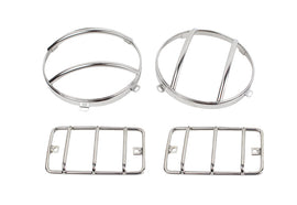 Kentrol 30557 Polished Silver Euro Light Guard Set 4 Pieces 97-06 Wrangler TJ