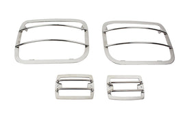 Kentrol 30558 Polished Silver Light Guard Set 4 Pieces 87-95 Wrangler TJ