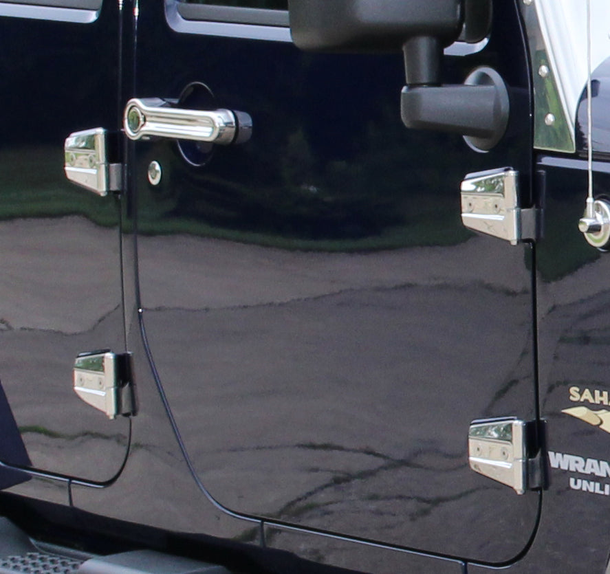 Kentrol 30576 Polished Silver Door Hinge Set 8 Pieces 4 Door 07-18 Wrangler JK