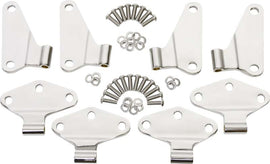 Kentrol 30581 Polished Silver Body Door Hinge Set 8 Pc 4 Door 07-18 Wrangler JK