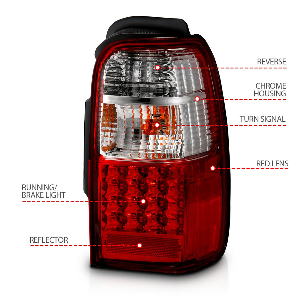 Anzo USA 311070 Tail Light Assembly Fits 01-02 4Runner
